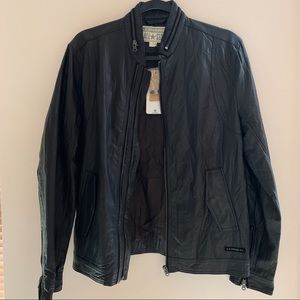 NWT Converse Faux Leather Jacket Black Xs